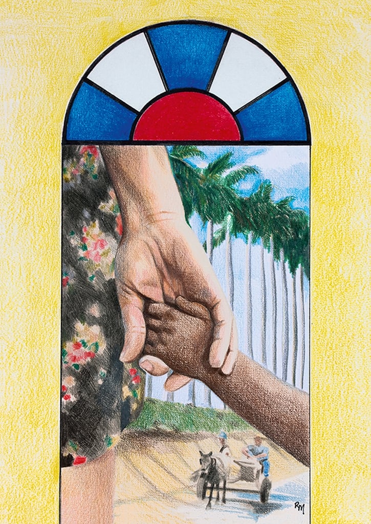 Titelbild zum Weltgebetstag 2016, Nehmt Kinder auf und ihr nehmt mich auf, Ruth Mariet Trueba Castro/Kuba, © Weltgebetstag der Frauen – Deutsches Komitee e.V. 