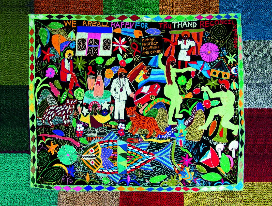 Titelbild zum Weltgebetstag 2006, Wandbild von Selinah Makwana, © Weltgebetstag der Frauen – Deutsches Komitee e.V. 